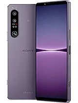 the back of a purple sony phone