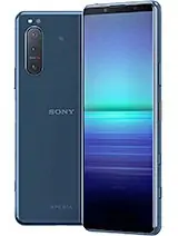 a sony phone with a blue background